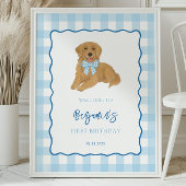 Golden Retriever Puppy Birthday Party Welcome Poster