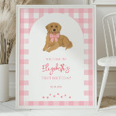 Golden Retriever Puppy Birthday Party Welcome Poster