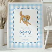 Golden Retriever Puppy Birthday Party Welcome Poster