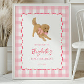 Golden Retriever Puppy Birthday Party Welcome Poster