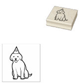 Golden Retriever Puppy Birthday Rubberstempel (Gestempeld)