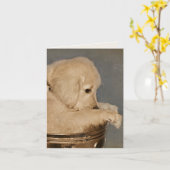Golden Retriever Puppy Blank Notecard Kaart (Gele Bloem)