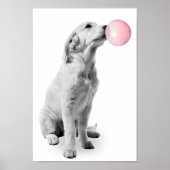 Golden Retriever Puppy Bubble Nursery Child Poster (Voorkant)