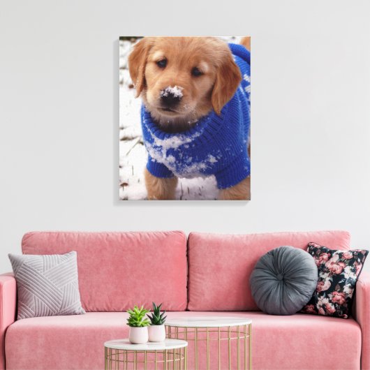 Golden Retriever Puppy Canvas Afdruk (Insitu (Woonkamer))