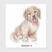 Golden Retriever Puppy Cartoon Dog Sticker (Vel)