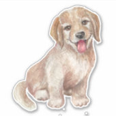 Golden Retriever Puppy Cartoon Dog Sticker (Voorkant)