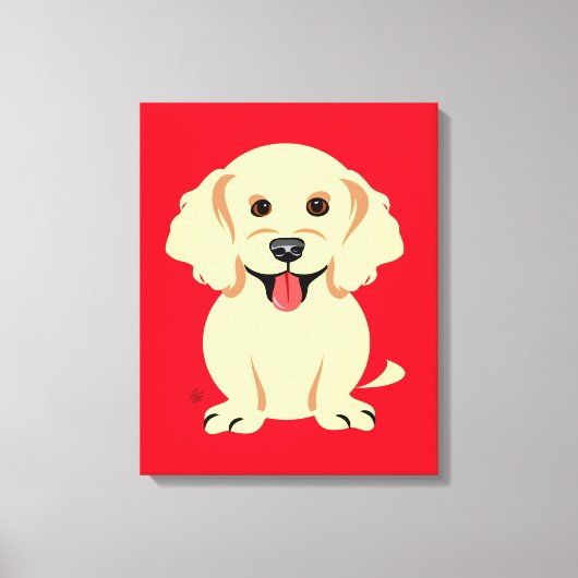 Golden Retriever Puppy Children's Wall Decor Canvas Afdruk (Voorkant)