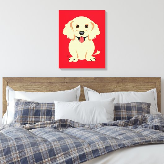 Golden Retriever Puppy Children's Wall Decor Canvas Afdruk (Insitu (Slaapkamer))
