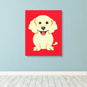 Golden Retriever Puppy Children's Wall Decor Canvas Afdruk (Insitu (Houten vloer))