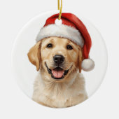 Golden Retriever Puppy Christmas Tree Ornament (Voorkant)