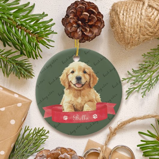 Golden Retriever Puppy Custom Keramisch Ornament