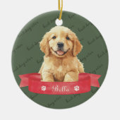 Golden Retriever Puppy Custom Keramisch Ornament (Voorkant)