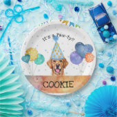 Golden Retriever Puppy Dog Birthday Pawty Papieren Bordje (Feest)