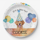 Golden Retriever Puppy Dog Birthday Pawty Papieren Bordje (Voorkant)