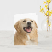 Golden Retriever Puppy Dog Blank Greeting Notecard Kaart (Gele Bloem)