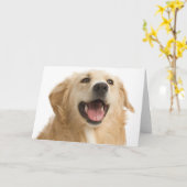 Golden Retriever Puppy Dog Blank Greeting Notecard Kaart (Gele Bloem)