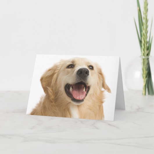 Golden Retriever Puppy Dog Blank Greeting Notecard Kaart (Voorkant)