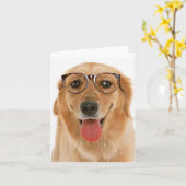 Golden Retriever Puppy Dog Blank Kaart (Gele Bloem)