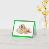 Golden Retriever Puppy Dog Blank Note Kaart (Gele Bloem)