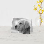 Golden Retriever Puppy Dog Blank Notecard Kaart (Gele Bloem)
