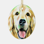 Golden Retriever Puppy Dog Digital art Keramisch Ornament (Rechts)