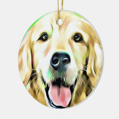 Golden Retriever Puppy Dog Digital art Keramisch Ornament (Links)