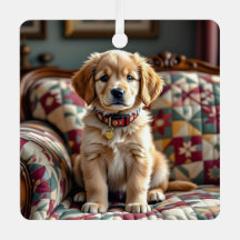 Golden Retriever Puppy Dog Gepersonaliseerde Kerst