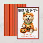 Golden Retriever Puppy Dog Happy Halloween Notitiekaartje (Voorkant / Achterkant)