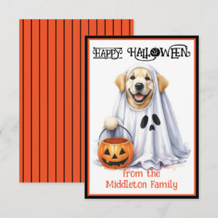 Golden Retriever Puppy Dog Happy Halloween Notitiekaartje