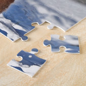 Golden Retriever Puppy Dog in de sneeuw Legpuzzel (Zijkant)