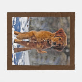 Golden Retriever Puppy Dog in sneeuw Fleece Deken (Voorkant (Horizontaal))