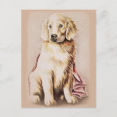Golden Retriever Puppy dog pet portret tekening Briefkaart (Voorkant)