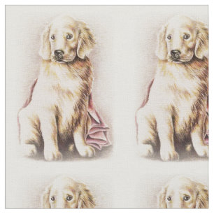 Golden Retriever Puppy dog pet portret tekening Stof