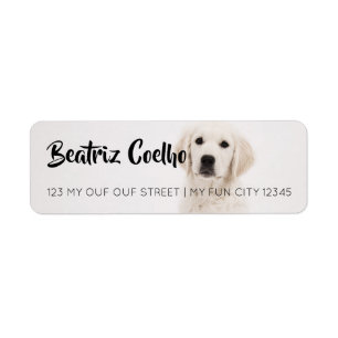 Golden Retriever Puppy Dog Theme Decoratieve Plain Etiket