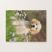 Golden Retriever puppy een schattige Goldie Legpuzzel (Horizontaal)