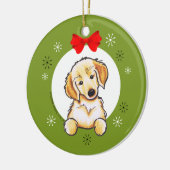 Golden Retriever Puppy Eerste Kerstmis Klassiek Keramisch Ornament (Links)