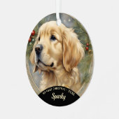 Golden Retriever Puppy Eerste Kerstmis Ornament (Voorkant links)