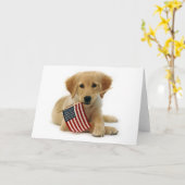 Golden Retriever Puppy en Vlag Kaart (Gele Bloem)