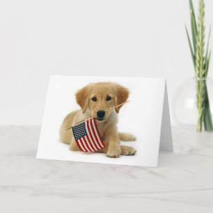 Golden Retriever Puppy en Vlag Kaart