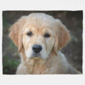 Golden Retriever Puppy Fleece Deken (Voorkant (Horizontaal))