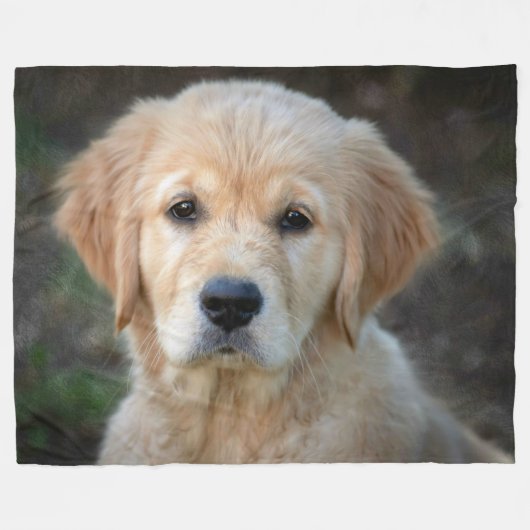 Golden Retriever Puppy Fleece Deken (Voorkant (Horizontaal))