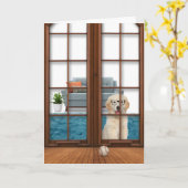 Golden Retriever Puppy Get Well Card Kaart (Gele Bloem)