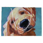 Golden Retriever Puppy Gift Bag Groot Cadeauzakje (Achterkant)