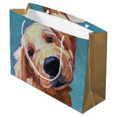 Golden Retriever Puppy Gift Bag Groot Cadeauzakje (Achterkant Gekanteld)