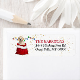 Golden Retriever Puppy Gift Bag Return Address Etiket