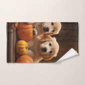 Golden Retriever Puppy Herfst Delight Pompoen Bad Handdoek (Handdoek)