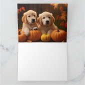 Golden Retriever Puppy Herfst Delight Pompoen Kaart (Binnen)