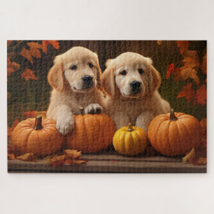 Golden Retriever Puppy Herfst Delight Pompoen Legpuzzel