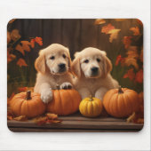 Golden Retriever Puppy Herfst Delight Pompoen Muismat (Voorkant)