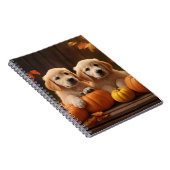 Golden Retriever Puppy Herfst Delight Pompoen Notitieboek (Rechterzijde)